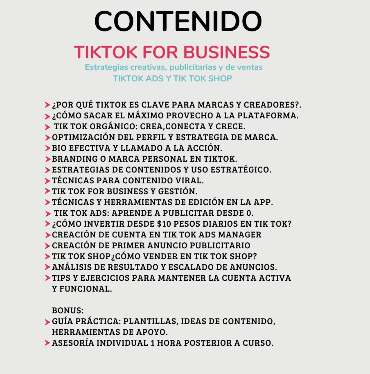 Curso TIKTOK for BUSINESS